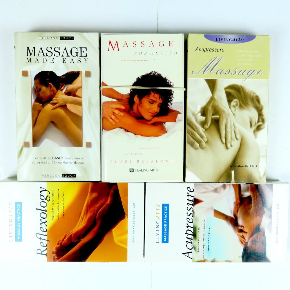 5 Acupressure Reflexology Massage VHS Tapes Shari Belafonte Michelle Kluck CMT